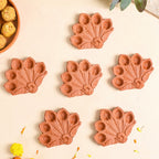 Peacock Feather Engraved Terracotta Diyas Set Of 24