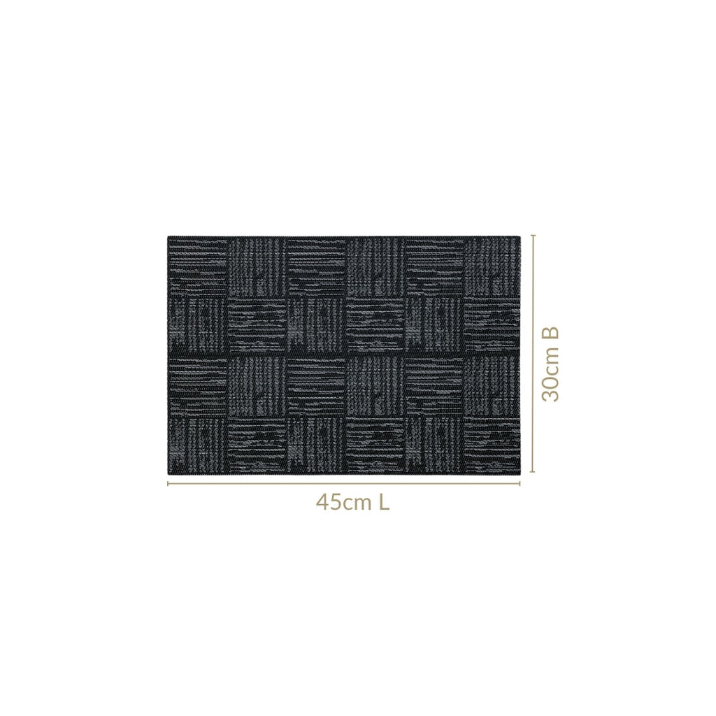 Basket Weave Black Dinner Table Mats Set Of 6