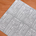 Basket Weave Grey Dinner Table Mats Set Of 6