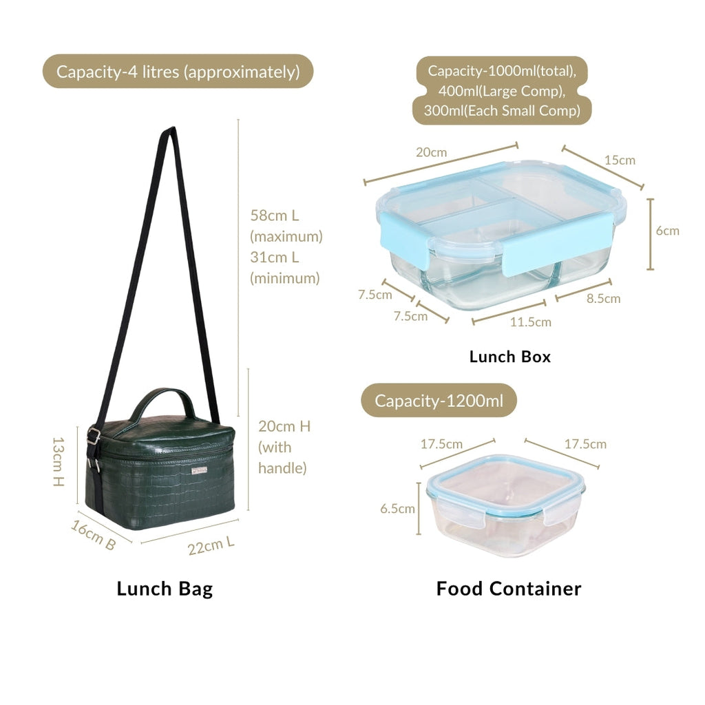 All In One Lunch Bag And Lunchbox Set Of 4