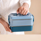 Double Decker Bento Lunch Box Blue 1400ml