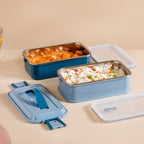 Double Decker Bento Lunch Box Blue 1400ml