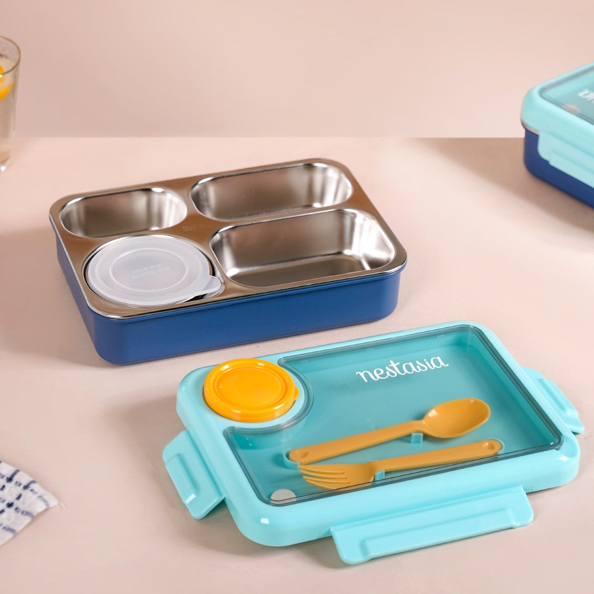 Bento Blue Stainless Steel Tiffin Box 950ml