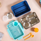 Bento Blue Stainless Steel Tiffin Box 950ml