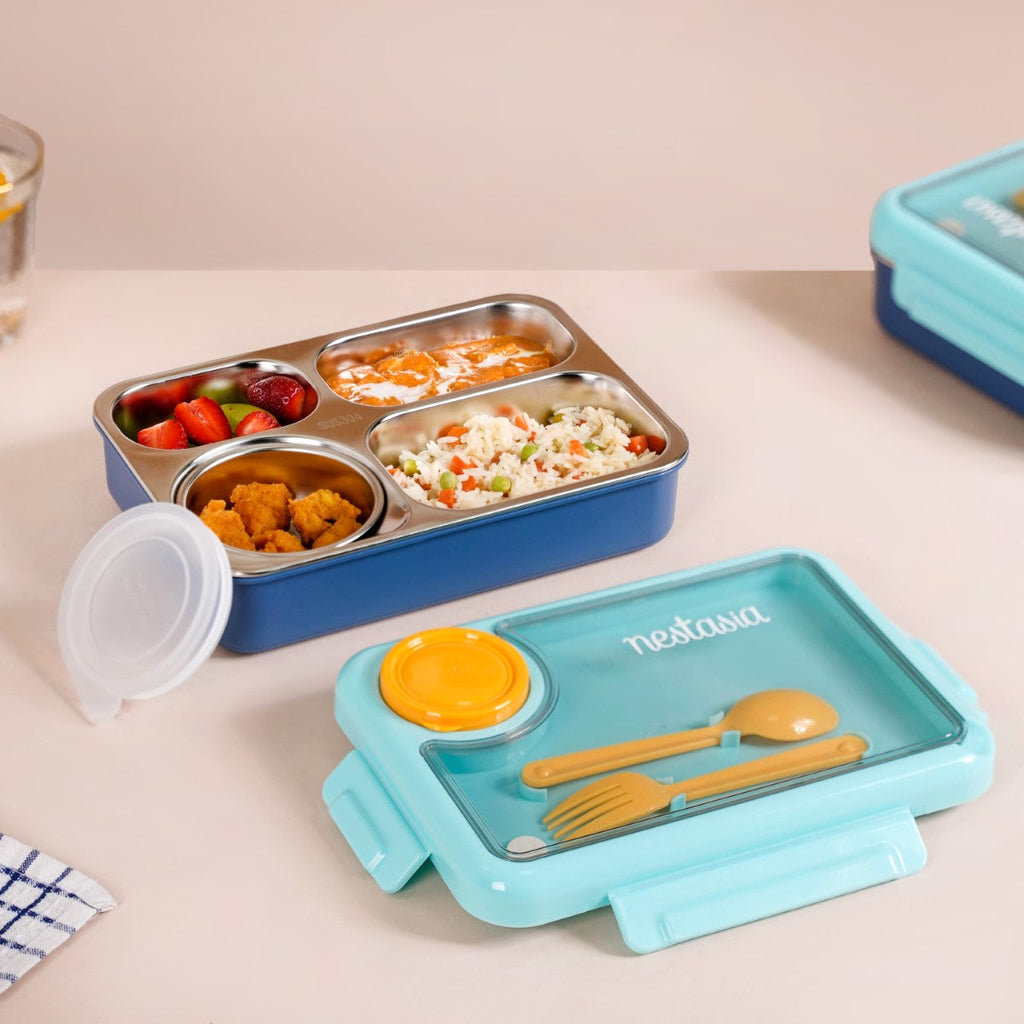 Bento Blue Stainless Steel Tiffin Box 950ml
