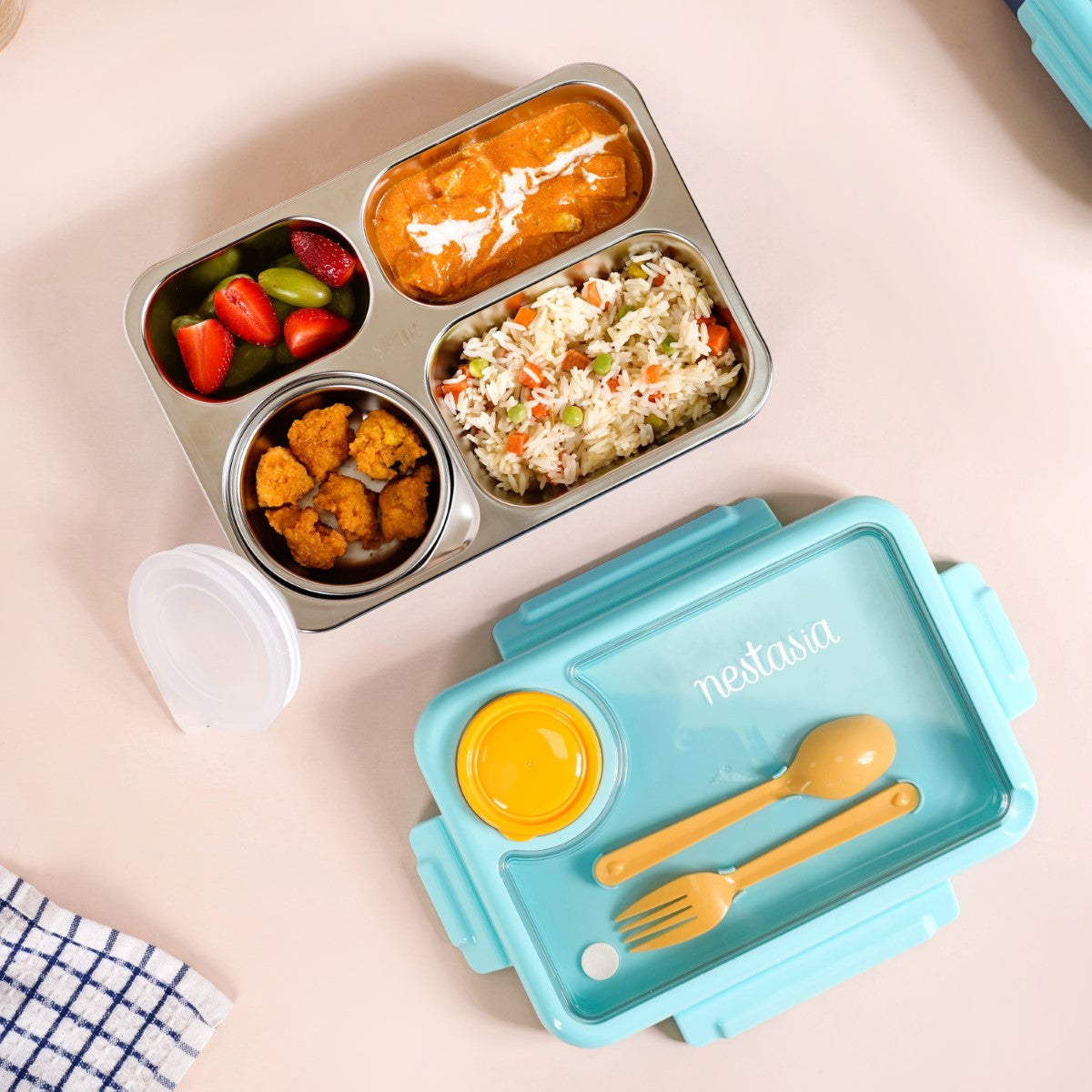 Bento Blue Stainless Steel Tiffin Box 950ml