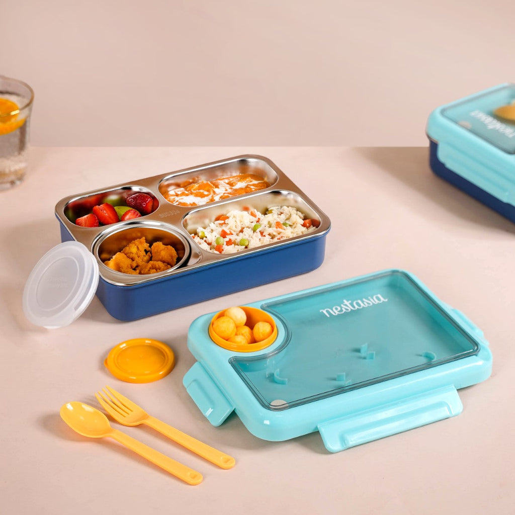 Bento Blue Stainless Steel Tiffin Box 950ml