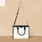 Classic Chic Black And White Tote Bag With Sling