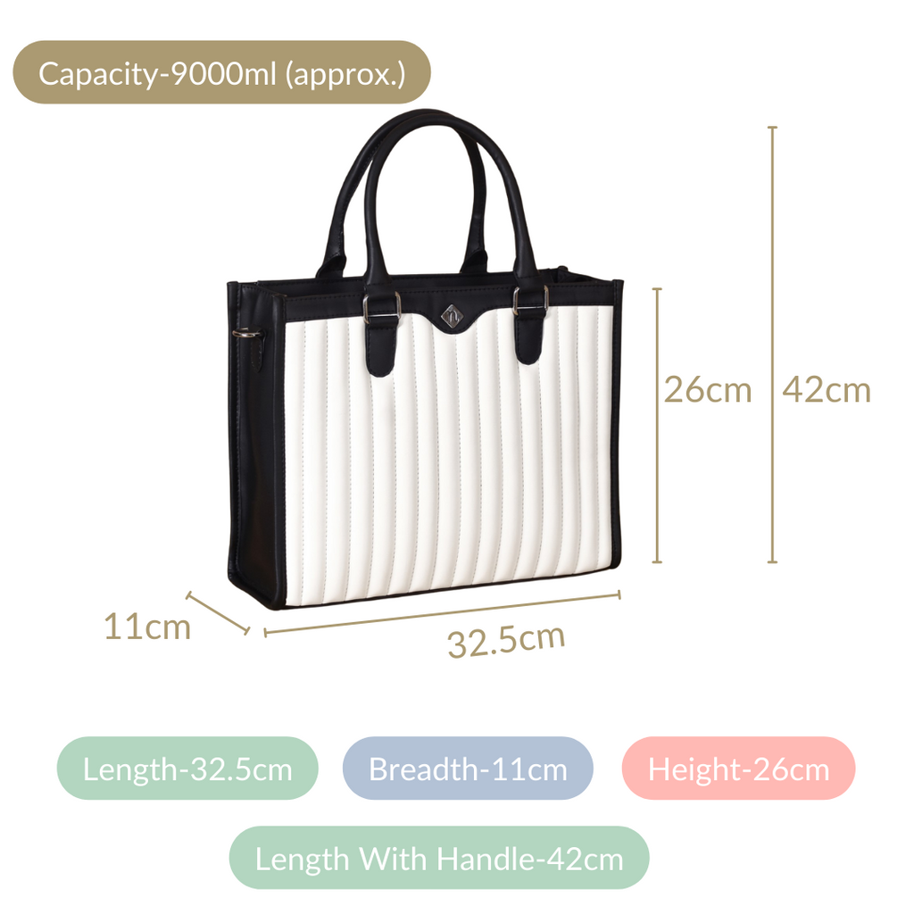 Classic Chic Black And White Tote Bag With Sling