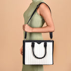 Classic Chic Black And White Tote Bag With Sling