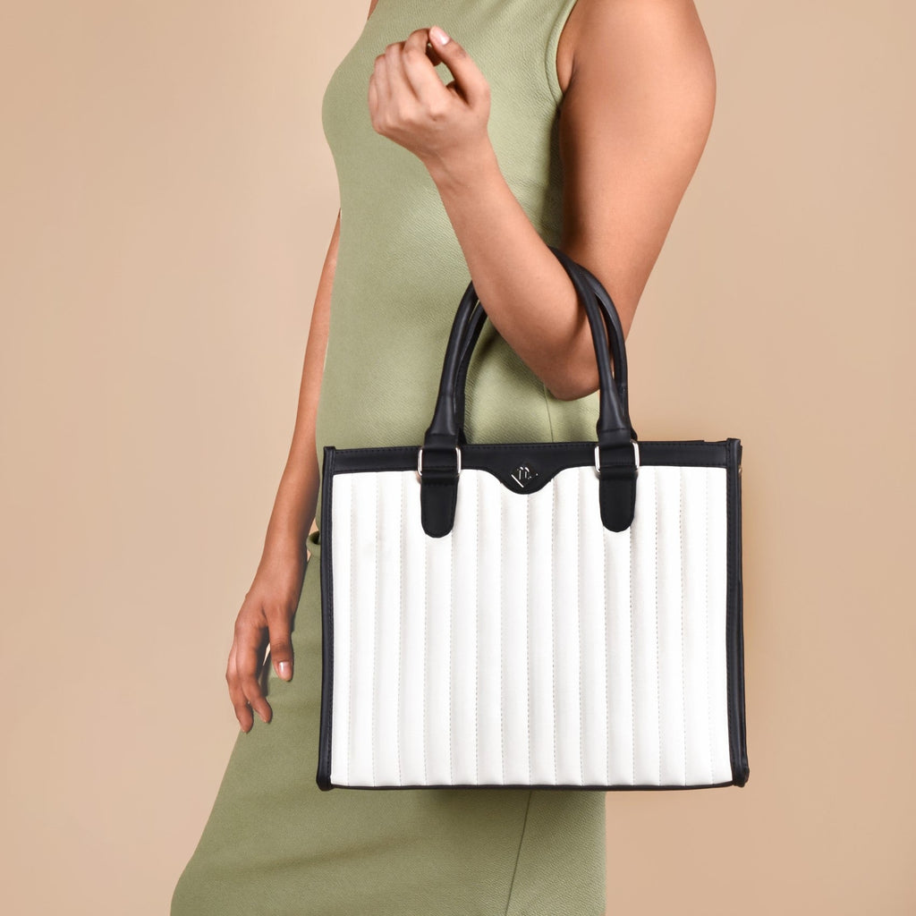 Classic Chic Black And White Tote Bag With Sling