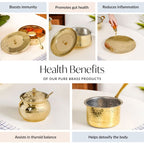 Pure Brass Handi Cooking Pot With Lid 3000ml