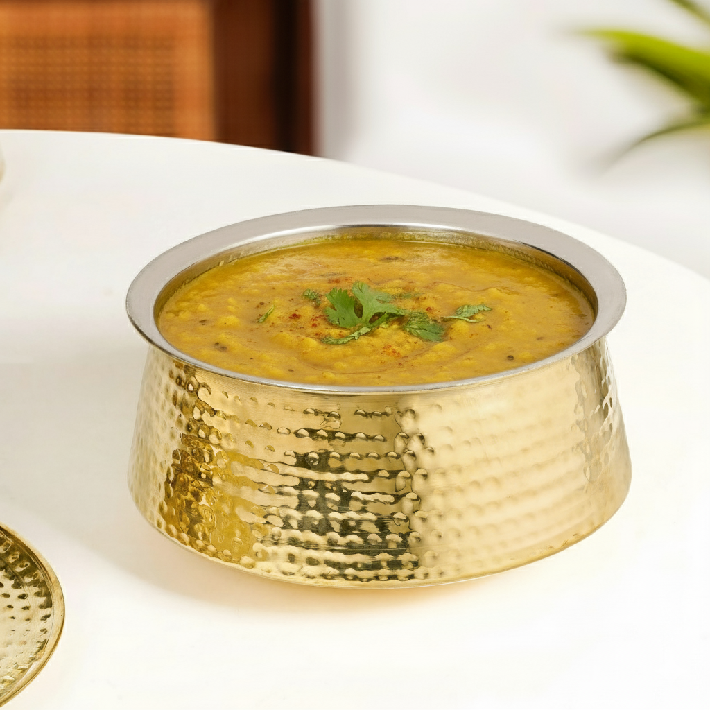 Pure Brass Handi Cooking Pot With Lid 3000ml