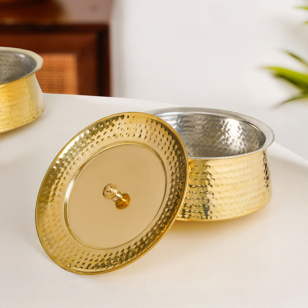 Pure Brass Handi Cooking Pot With Lid 3000ml