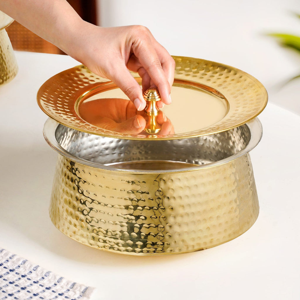 Pure Brass Handi Cooking Pot With Lid 3000ml