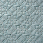 Quilted Aqua Blue Table Cover With Silver Threadwork
