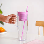 Citrify Large Spillproof Water Bottle With Fruit Infuser Pink Flamingo 1210ml