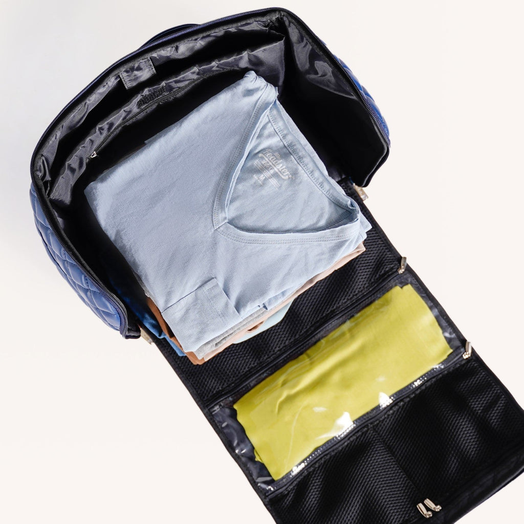 Blue Quilted Travel Bag