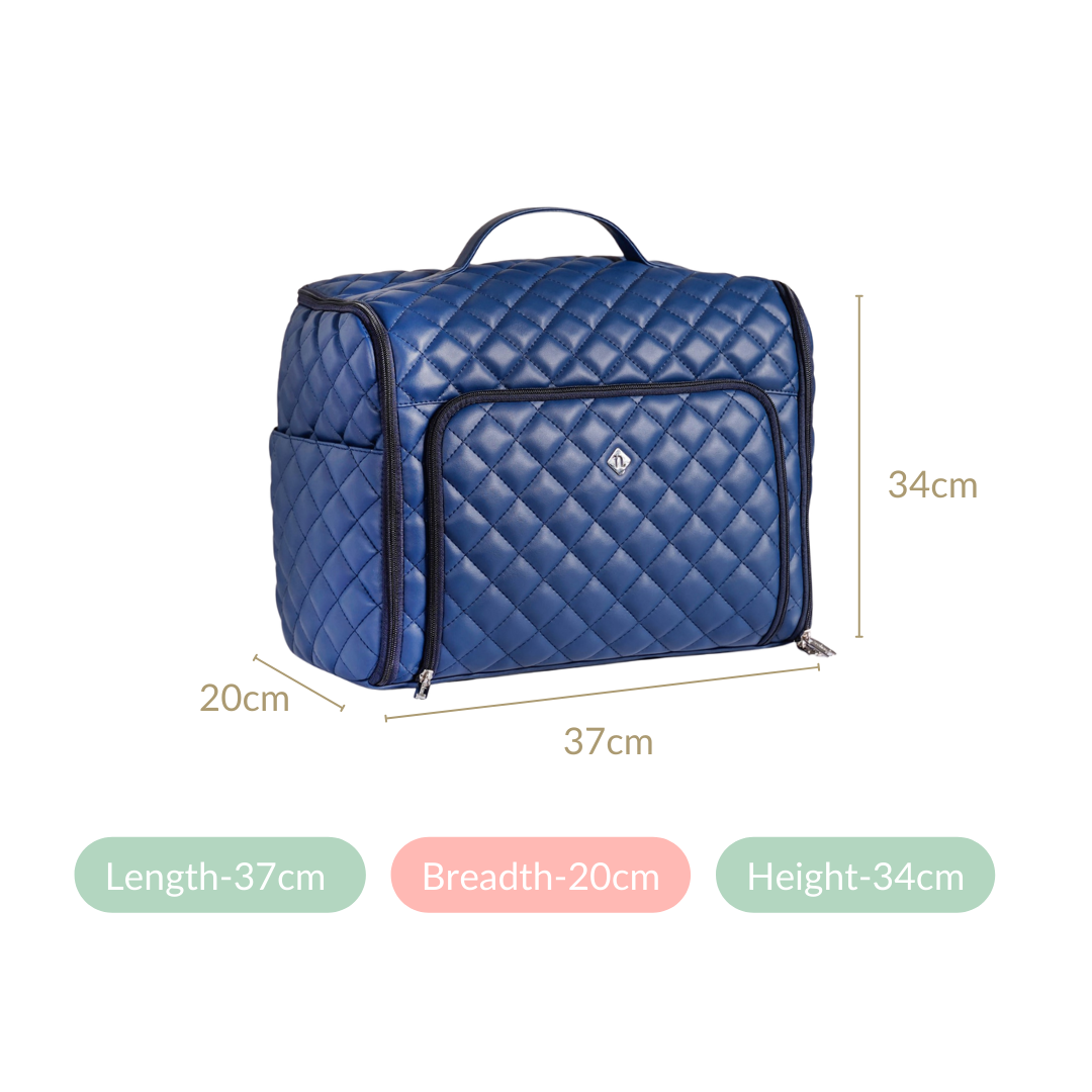 Blue Quilted Travel Bag