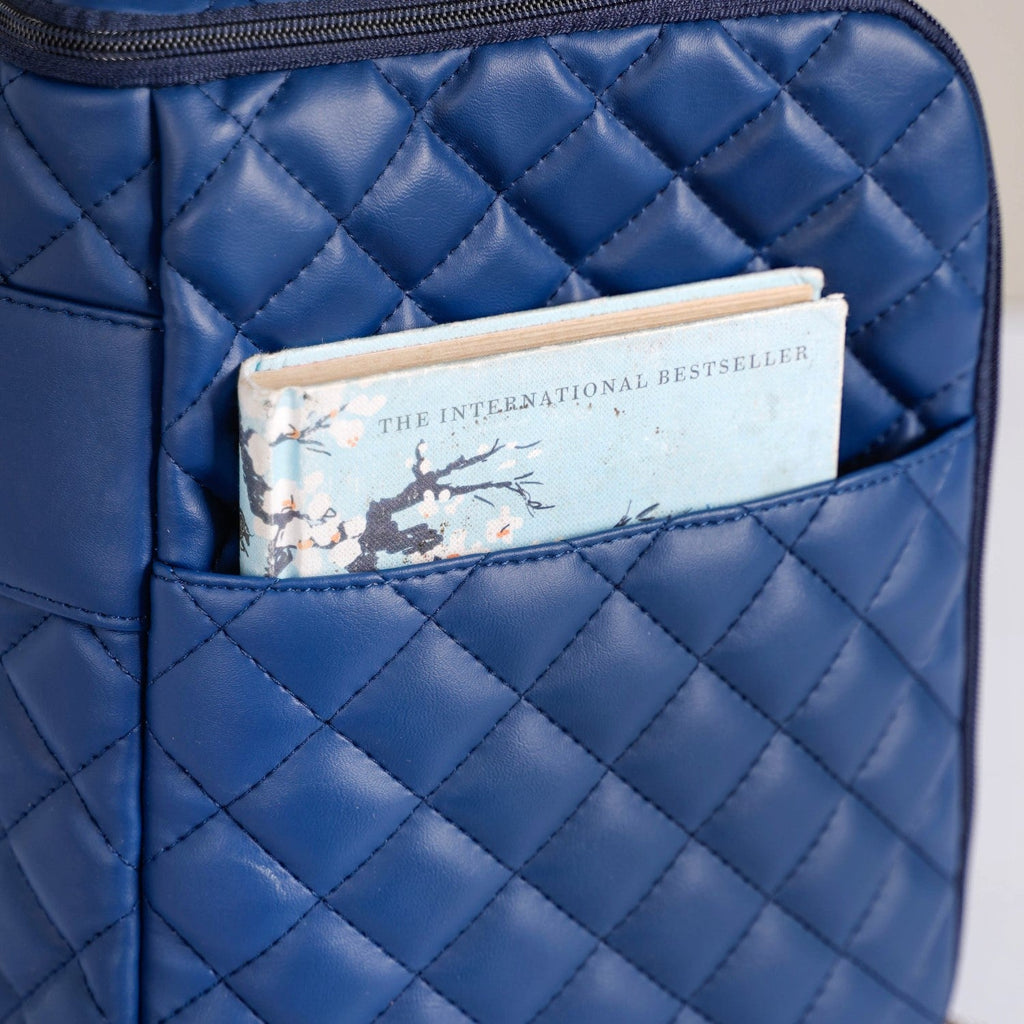 Blue Quilted Travel Bag