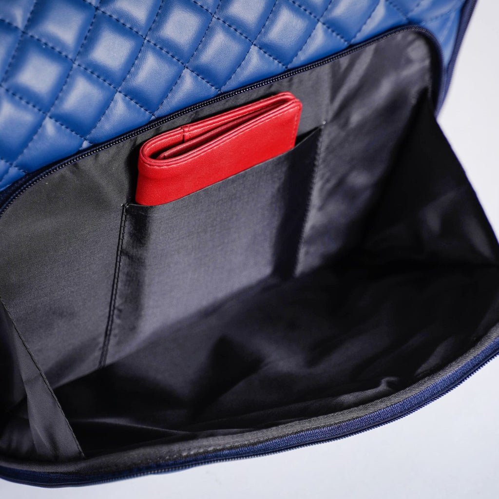 Blue Quilted Travel Bag
