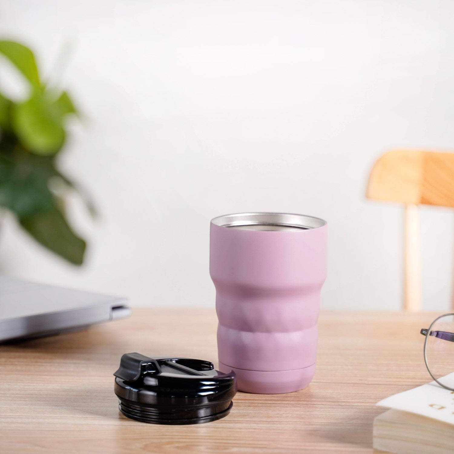 Brewster Stainless Steel Portable Coffee Mug Wistful Mauve 350ml