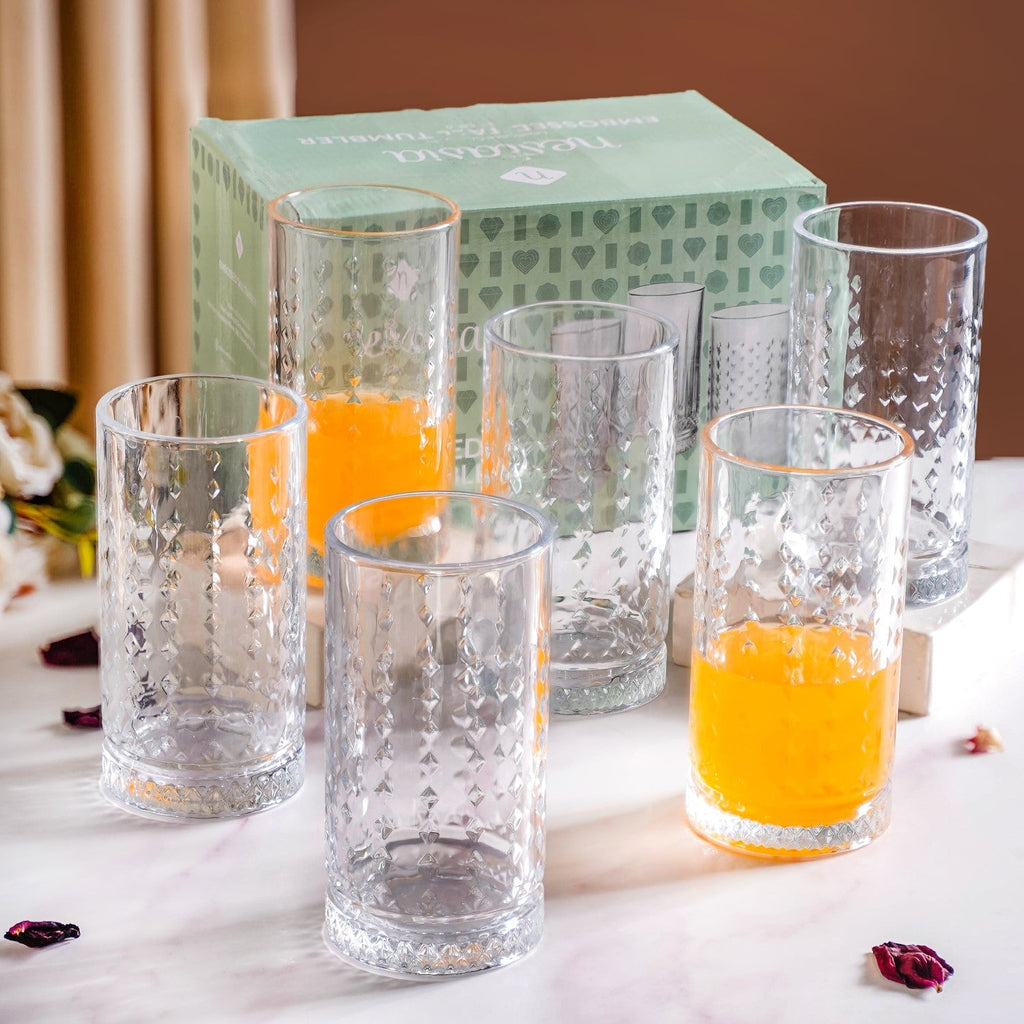 Diamond Design Highball Glass Set Of 6 466ml