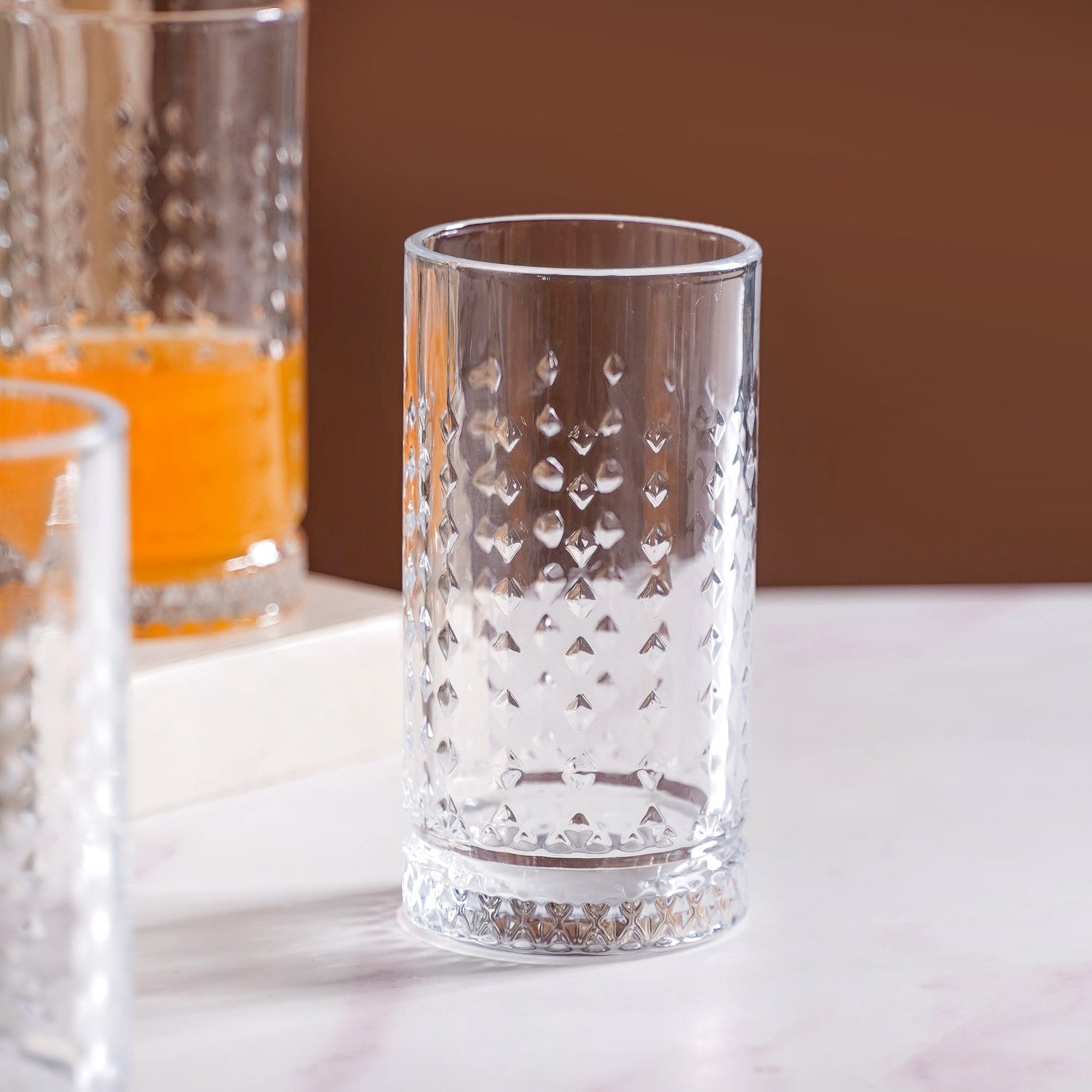 Diamond Design Highball Glass Set Of 6 466ml