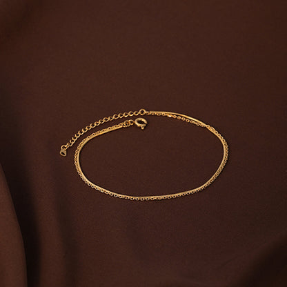 Two Layered Solid Cable Anklet