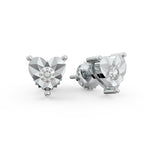 Dainty Heart 925 Sterling Silver Lab Grown Diamond Stud Earrings