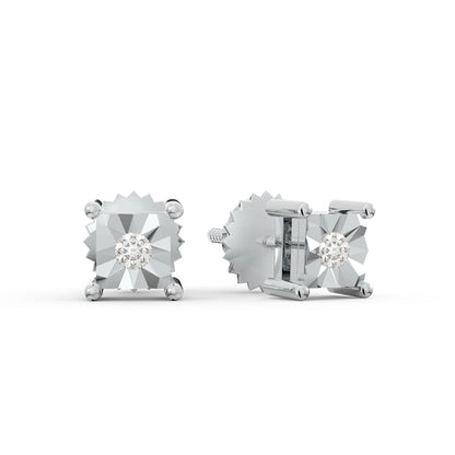 Timeless Solitaire 925 Sterling Silver Lab Grown Diamond Stud Earrings