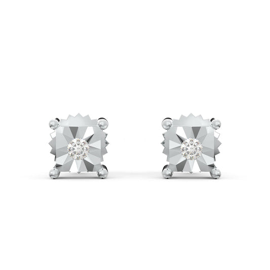 Timeless Solitaire 925 Sterling Silver Lab Grown Diamond Stud Earrings