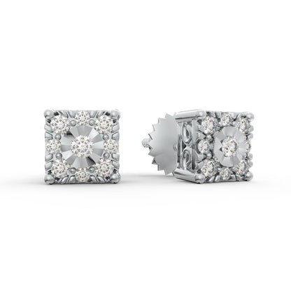 The Royal Essence 925 Sterling Silver Lab Grown Diamond Earrings