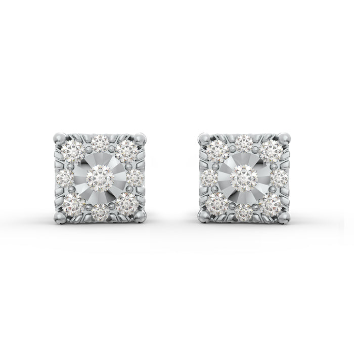 The Royal Essence 925 Sterling Silver Lab Grown Diamond Earrings