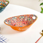 Mandala Melange Ceramic Serving Platter Orange 400ml
