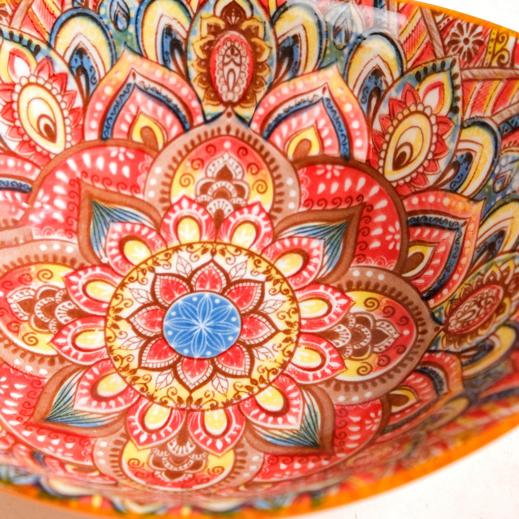 Mandala Melange Ceramic Serving Platter Orange 400ml