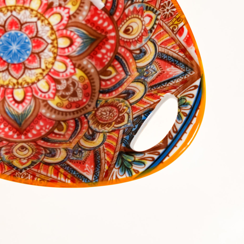 Mandala Melange Ceramic Serving Platter Orange 400ml