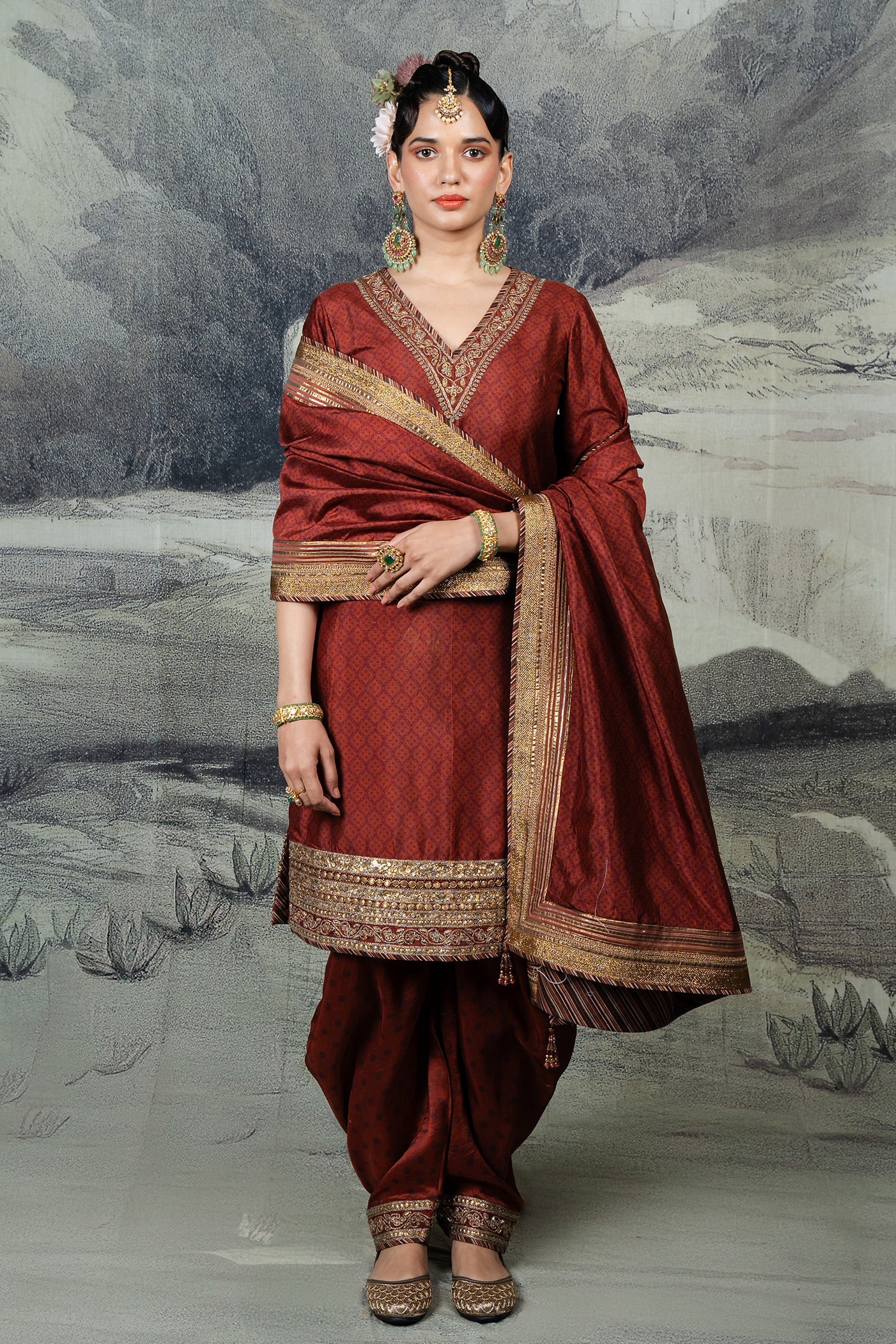 Vintage Red Tunic Set | BARODA