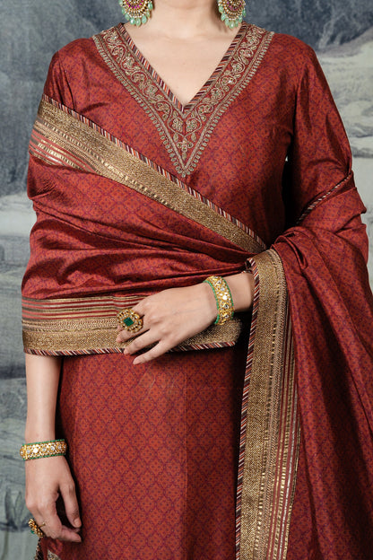 Vintage Red Tunic Set | BARODA
