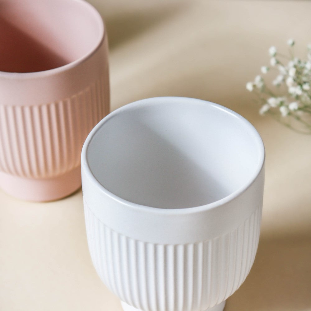 Ribbed Ceramic Vase