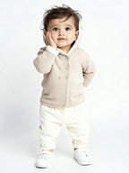 HOP Baby Beige Knitted Cotton Sweater
