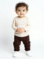 HOP Baby Beige Printed Cotton T-Shirts - Pack of 3