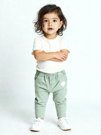 HOP Baby Sage Solid High-Rise Cotton-Blend Pants