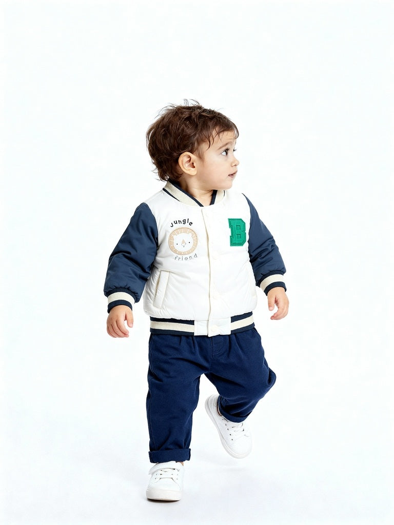 HOP Baby White Embossed Jacket