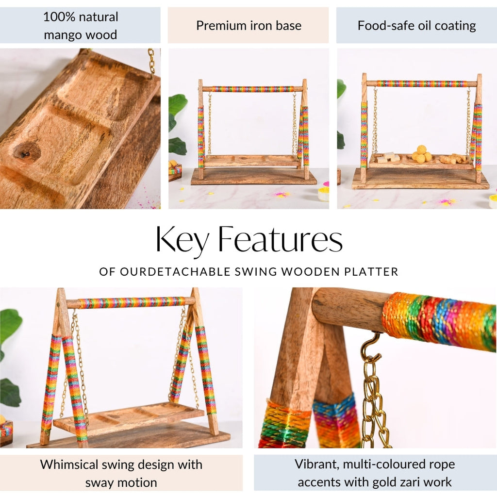 Detachable Swing Wooden Platter