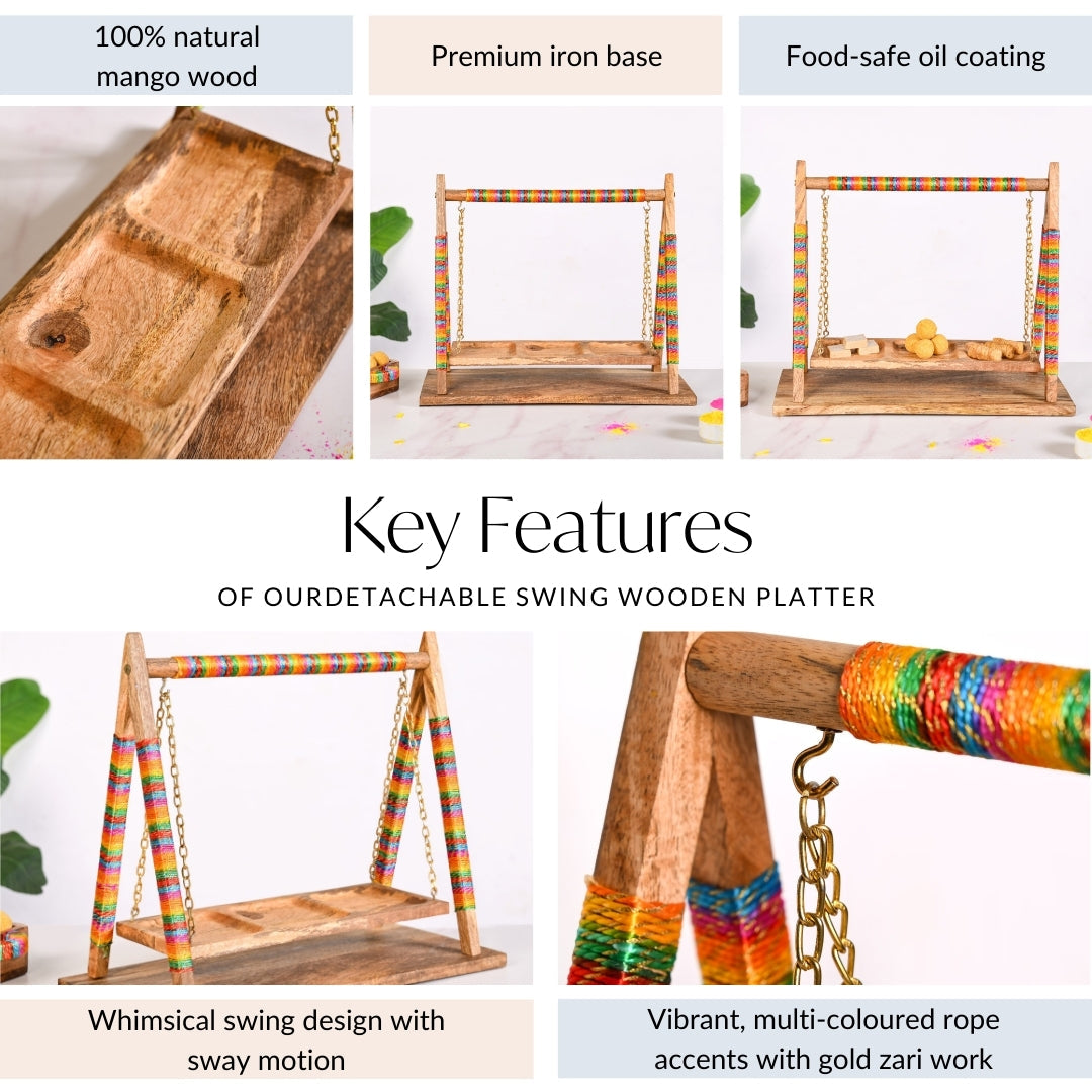 Detachable Swing Wooden Platter