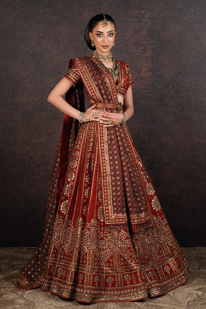Warm Rust Lehenga Set | MURAQQA