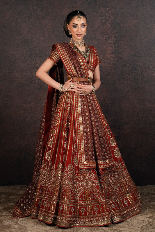 Warm Rust Lehenga Set | MURAQQA