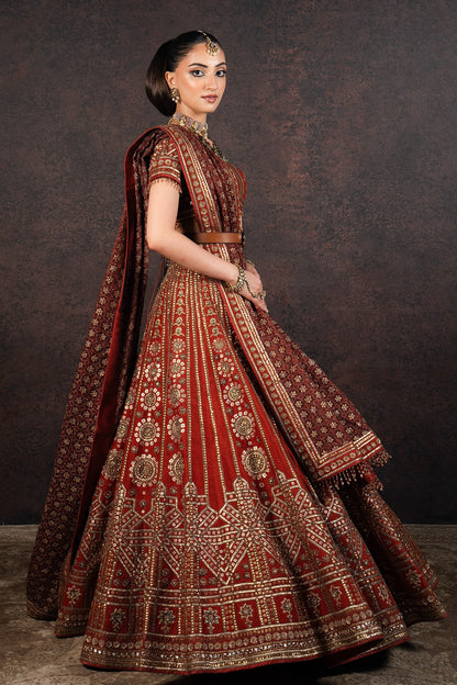 Warm Rust Lehenga Set | MURAQQA