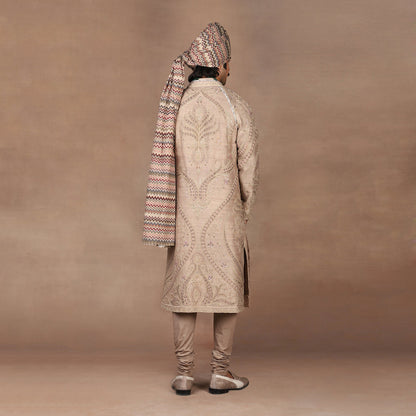 Warm Taupe Sherwani Set | MURAQQA